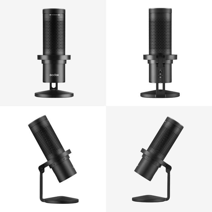 Godox EM68G Professional USB Cardioid Microphone Mini Desktop Recording Mic with Gain Control Real-T