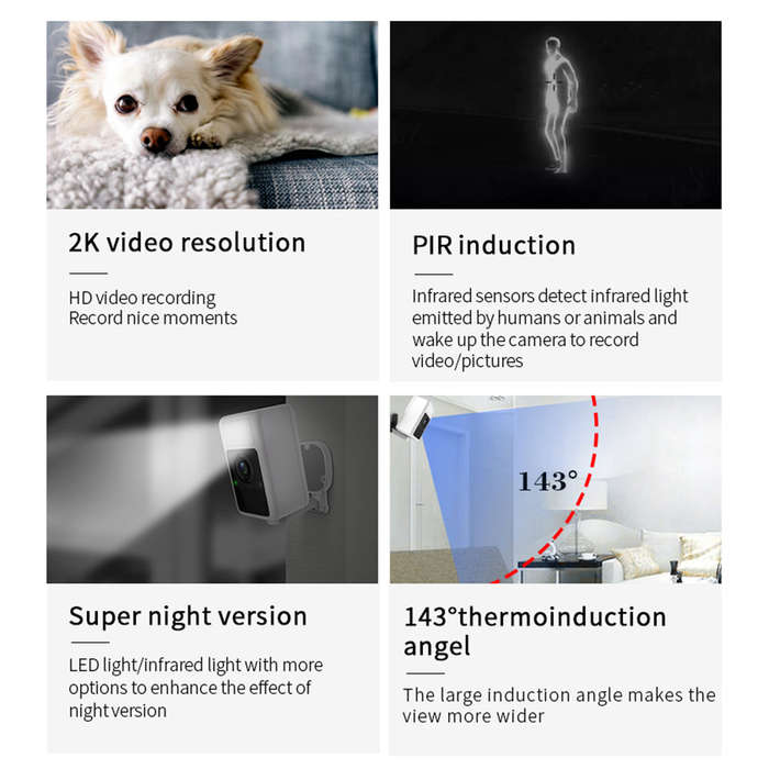 SJCAM S1 2K Super High Definition Smart Home Camera Wireless Video Monitor IP65 Waterproof 143 Ther