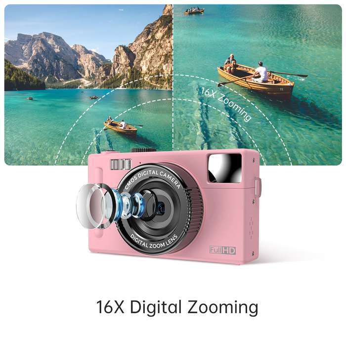 Andoer 1080P Compact Digital Camera Video Camcorder 48MP 3.0 Inch TFT LCD Screen Auto Focus 16X Digi