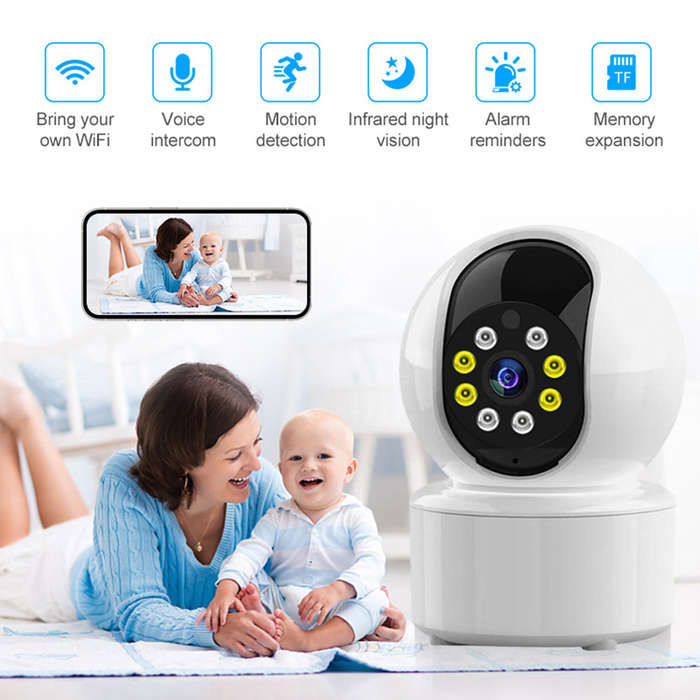 1080P Smart WiFi Camera System Wireless Monitor Camera 350 Rotatable Motion Detection Night Vision