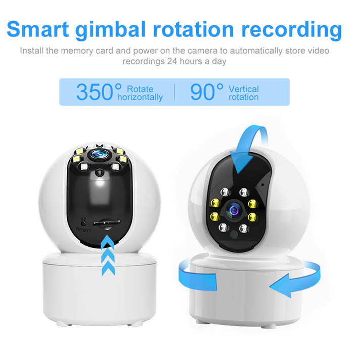 1080P Smart WiFi Camera System Wireless Monitor Camera 350 Rotatable Motion Detection Night Vision