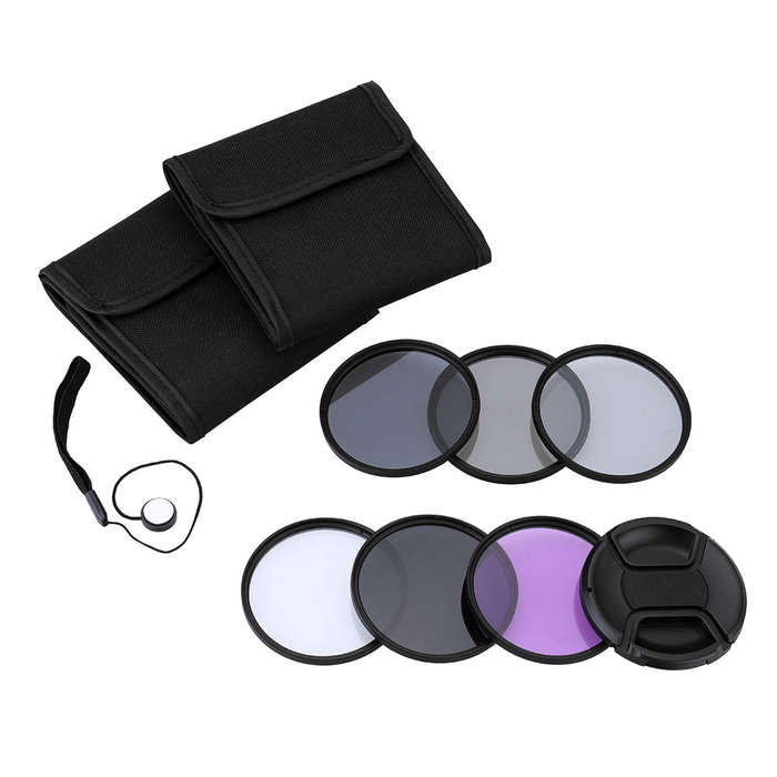 Andoer 72mm UV+CPL+FLD+ND(ND2 ND4 ND8) Photography Filter Kit Set Ultraviolet Circular-Polarizing Fl