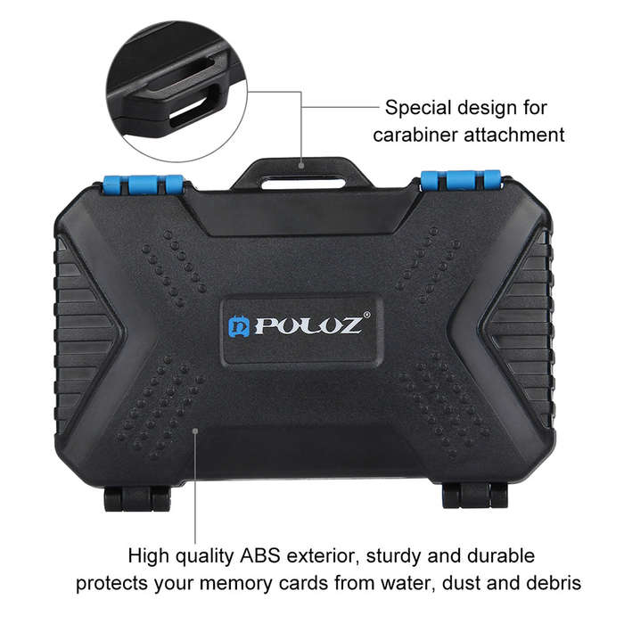 PULUZ  Waterproof Memory Card Reader Storage Box  for USB CF TF Reader SIM Cards Protector Case Hold