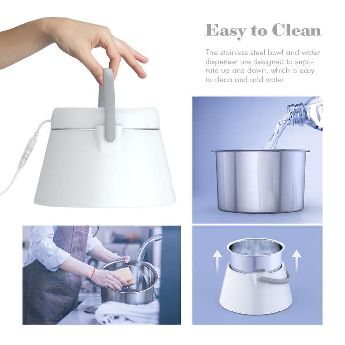 PB-16 DADDYPET Cat Water Fountain Stainless Steel Ultra-Quiet Intelligent LED Indicator Pet F