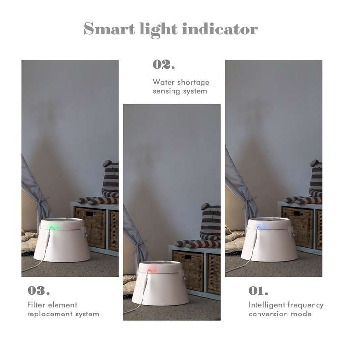 PB-16 DADDYPET Cat Water Fountain Stainless Steel Ultra-Quiet Intelligent LED Indicator Pet F