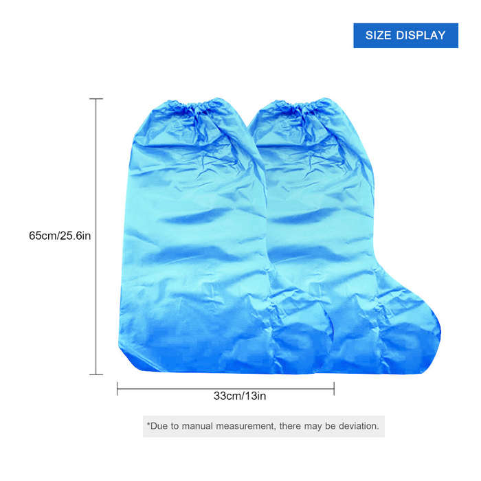 Disposable PE Long Shoes Covers Waterproof Dustproof Anti-slip Boot Shoe Covers with Elastic Band fo