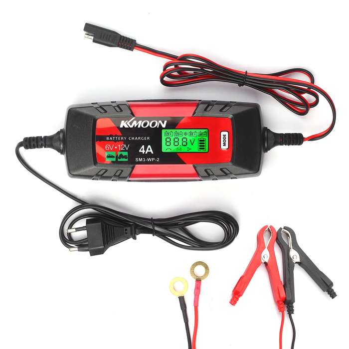 Car Battery Charger Battery Charger & Maintainer 6V/12V 4Amp Intelligent Automatic Battery Charger w