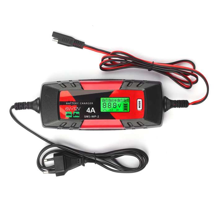 Car Battery Charger Battery Charger & Maintainer 6V/12V 4Amp Intelligent Automatic Battery Charger w