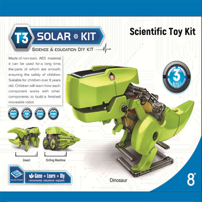 3 in 1 Solar Robot DIY Children Intelligence Solar Toy Solar Handmade Toy Set STEM Science Toy Scien
