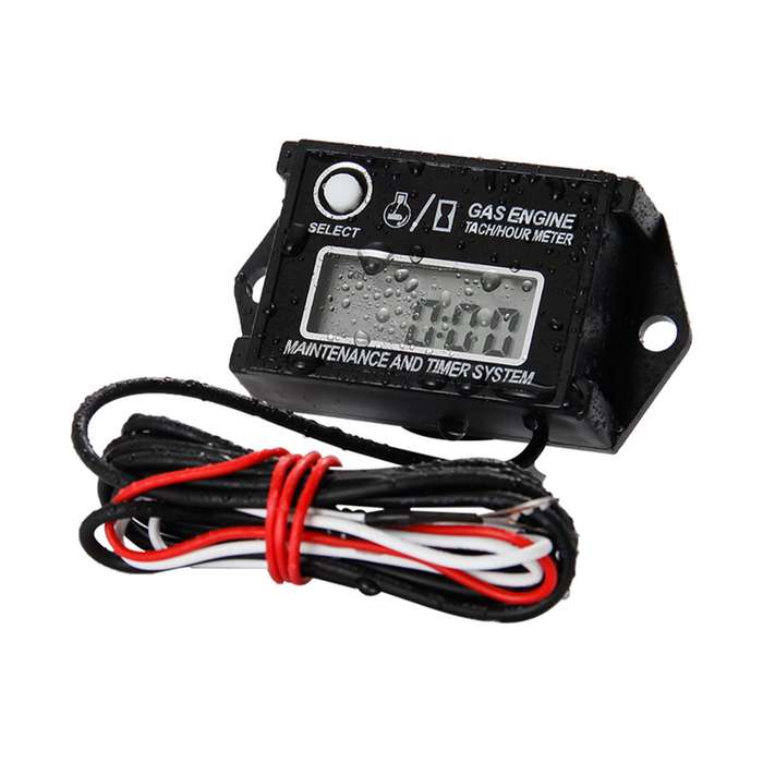 LCD Digital Tachometer Gas Engine Tach/Hour Meter Resettable RPM Tester for 2/4 Stroke Engine
