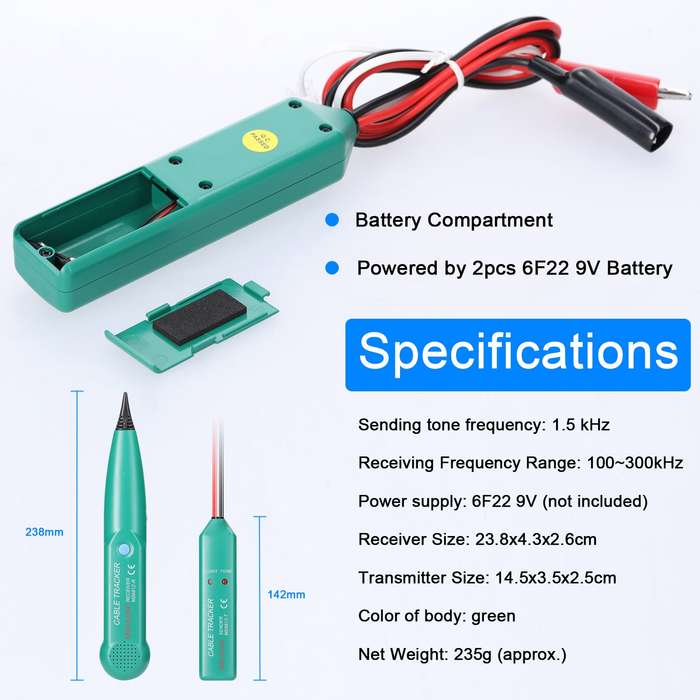 MAYILON MS6812 Portable Telephone Wire Tracer 100Hz~300kHz Receive Frequency Ranges UTP Tool L