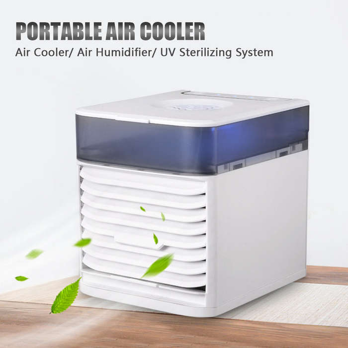 Portable Air Cooler Mini Air Conditioner with UV Sterilizing System Personal Desktop Air Cooler Humi