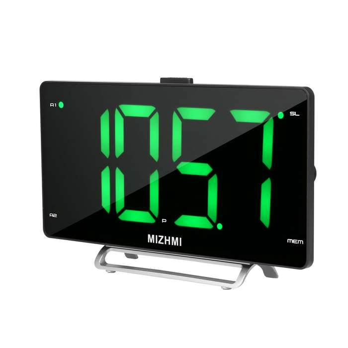 Digital Alarm Clock Radio with Dual Alarm Dimmer 9-inch LED Display FM Radio Sleep Timer Adjus