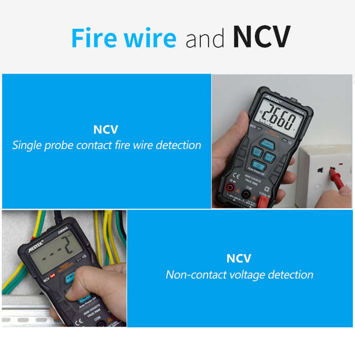 MESTEK DM90S High Speed Intelligent Handheld Digital Multimeter NCV True RMS Smart Universal Meter T