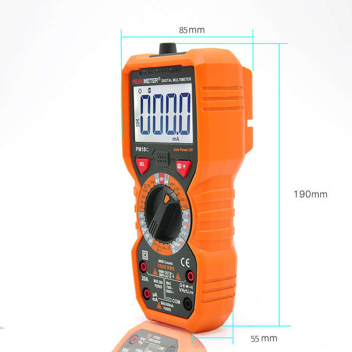 PEAKMETER PM18C True RMS Multifunctional Digital Multimeter Measuring AC/DC Voltage Current Re