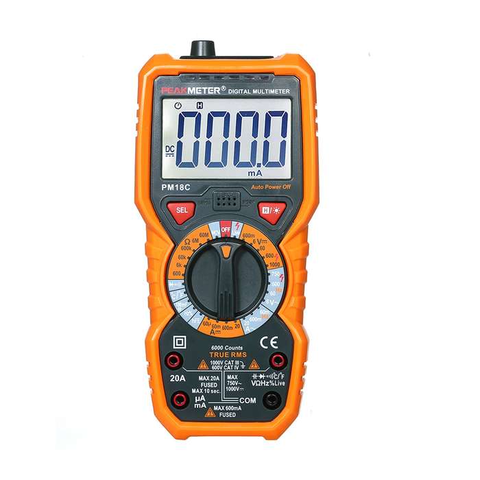 PEAKMETER PM18C True RMS Multifunctional Digital Multimeter Measuring AC/DC Voltage Current Re