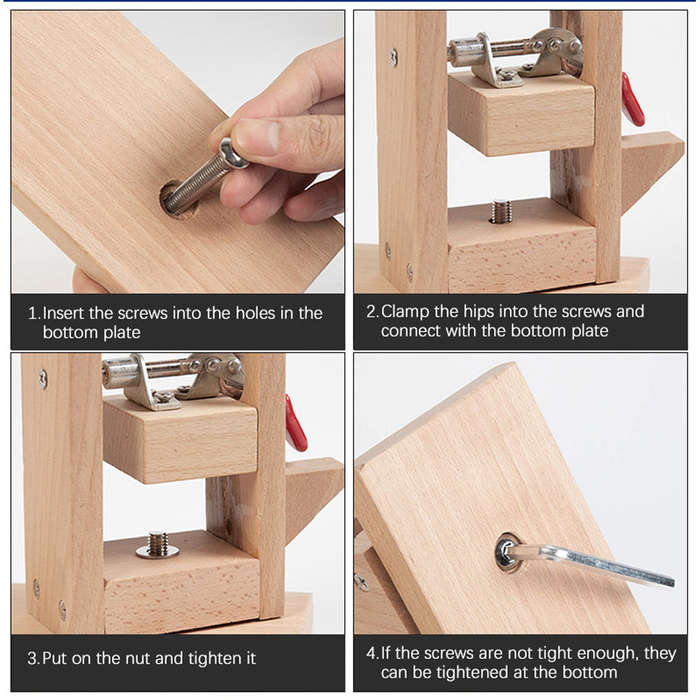 Leather Hand Stitching Fixture Wooden Leather Fix Clamp Leather Sewing Tool DIY Leathercraft Wood Cl