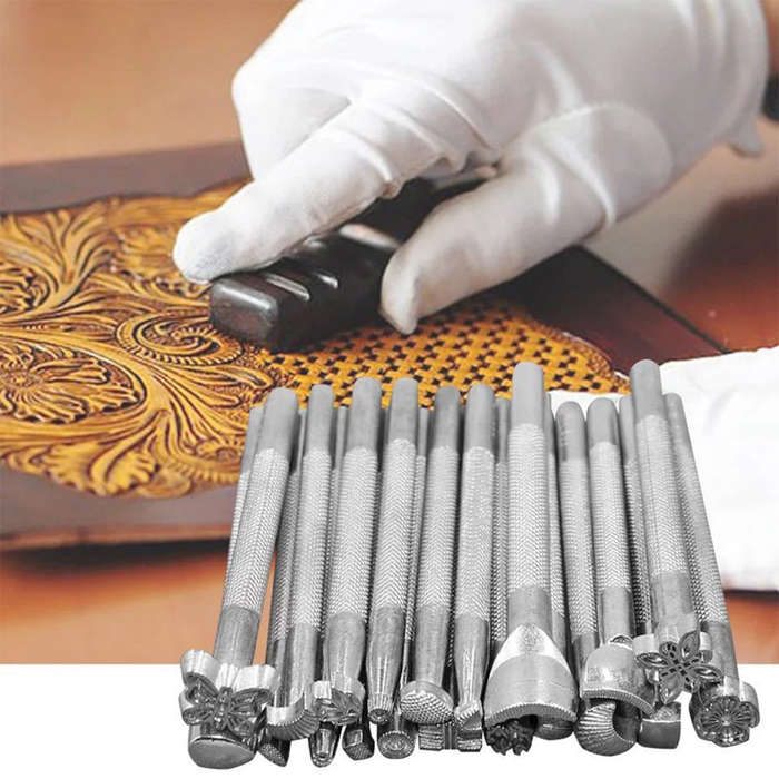 59PCS Craft Leather Tool Set DIY Leather Hand Working Tool Kit for Sewing Stiching Carving Printing