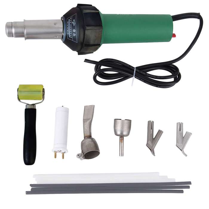 1600W Hot Air Welding Machine Kit Plastics Heat-Welders Tools Set with Welding Speed Nozzle &