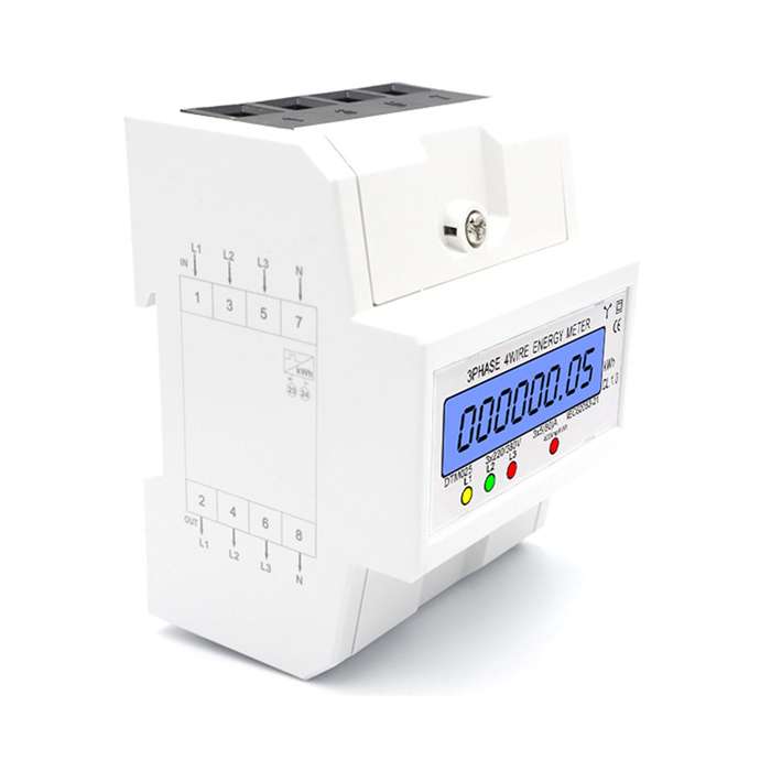 3 Phase 4 Wire Energy Meter 220/380V 5-80A Energy Consumption kWh Meter DIN Rail Installation