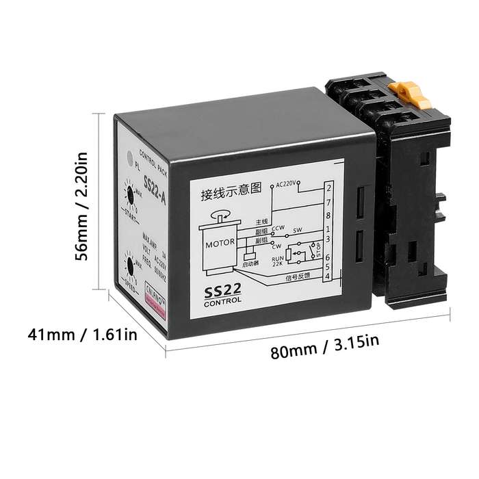 SS22-A 6-250W AC220V 3A 50/60Hz Speed Controller Motor Speeds Pinpoint Regulator Control Devic