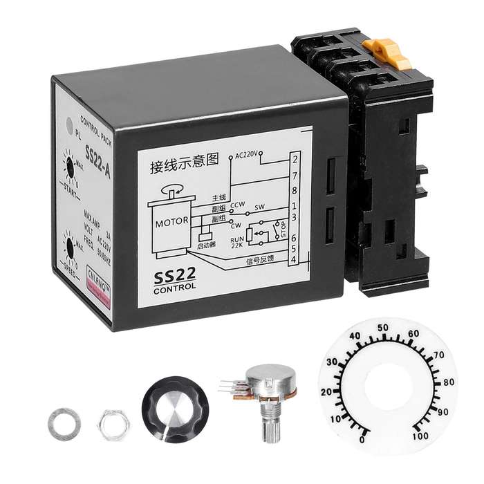 SS22-A 6-250W AC220V 3A 50/60Hz Speed Controller Motor Speeds Pinpoint Regulator Control Devic