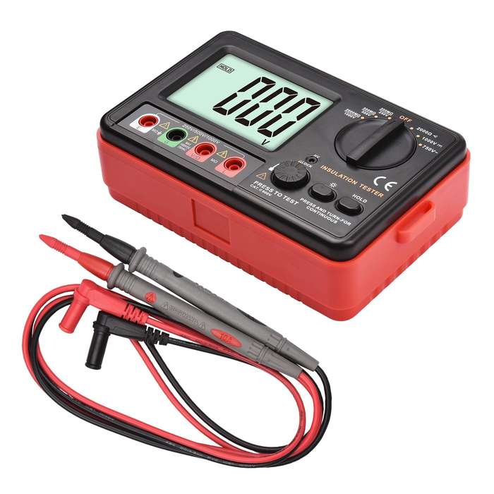 Digital Insulation Resistance Tester with LCD Backlight Display DC 250V/ 500V/ 1000V AC 750V