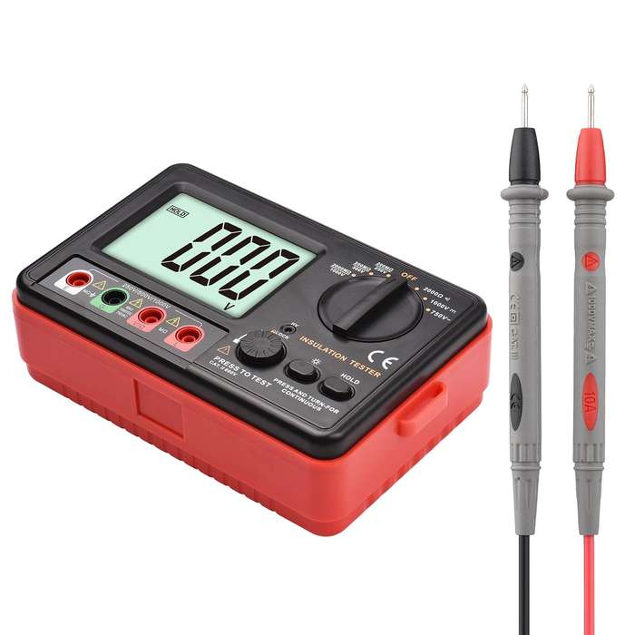 Digital Insulation Resistance Tester with LCD Backlight Display DC 250V/ 500V/ 1000V AC 750V
