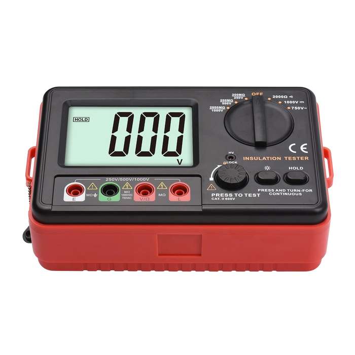 Digital Insulation Resistance Tester with LCD Backlight Display DC 250V/ 500V/ 1000V AC 750V