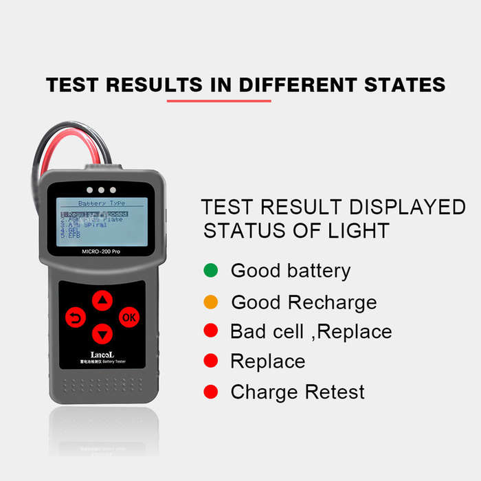 12-Voltage Car Motorcycle Battery Tester Digital Battery Analyzer Micro-200 Pro Motorcycle Aut