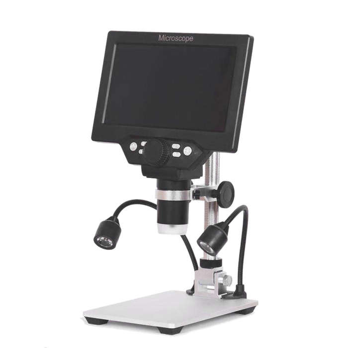 G1200 Digital Microscope 7 Inch Large Color Screen Large Base LCD Display 12MP 1-1200X Continuous Am