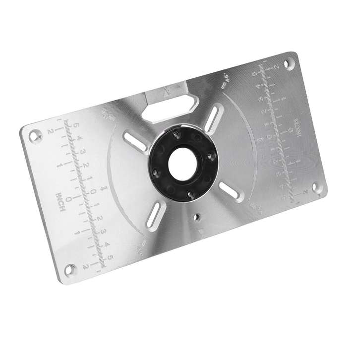 Router Table Insert Plate Aluminum Trimming Machine Engraving Flip Board with 4 Rings for Woodworkin