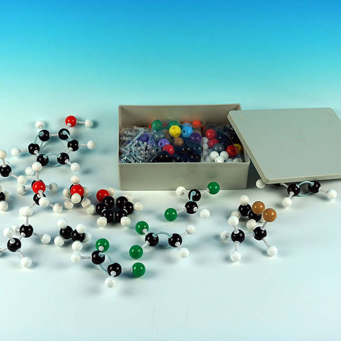444PCS Molecular Model Kit Set (196 Atoms Model+244 Link Keys+ 3 Orbitals +1 T ool) Portable