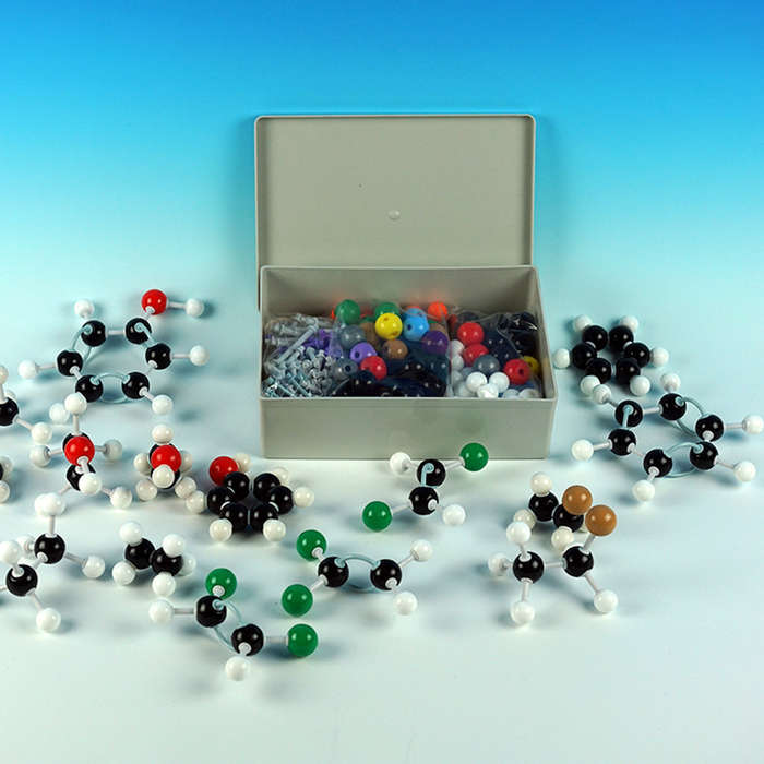 444PCS Molecular Model Kit Set (196 Atoms Model+244 Link Keys+ 3 Orbitals +1 T ool) Portable