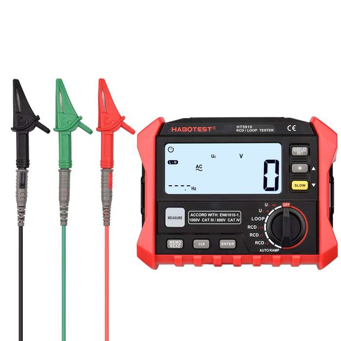 HABOTEST HT5910 4.7-inch LCD Digital Resistance Meter Leakage Switch Tester RCD/Loop Tester 1