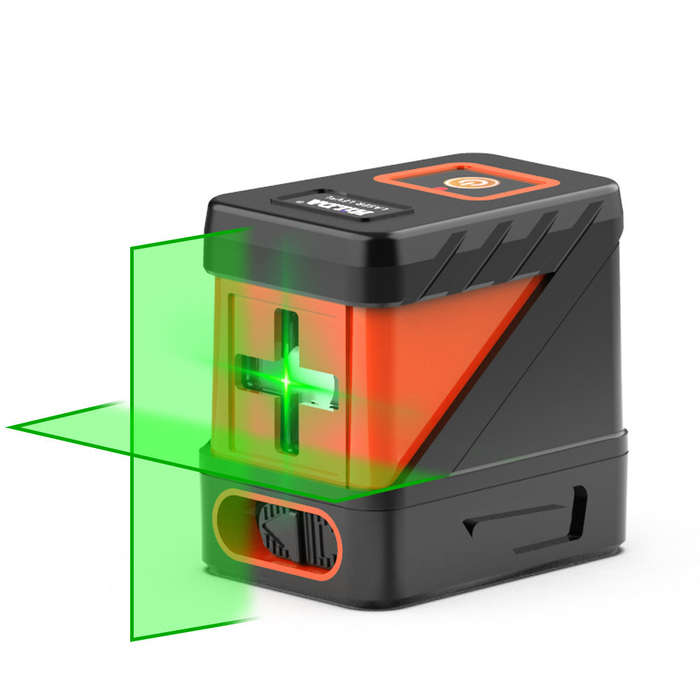 Portable High Brightness 2 Green Lines Laser Level Vertical Horizontal Lines 4 Self-leveling Functi