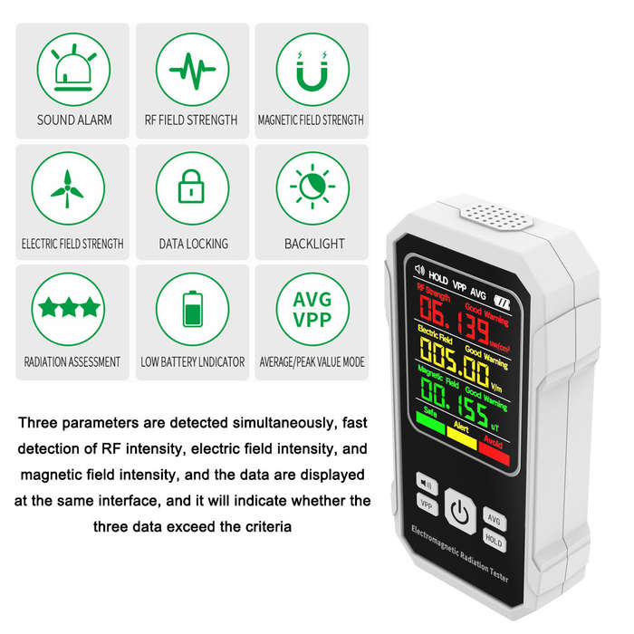 Multifunctional Electromagnetic Radiation Detector Electric Field Intensity Tester Magnetic-fi