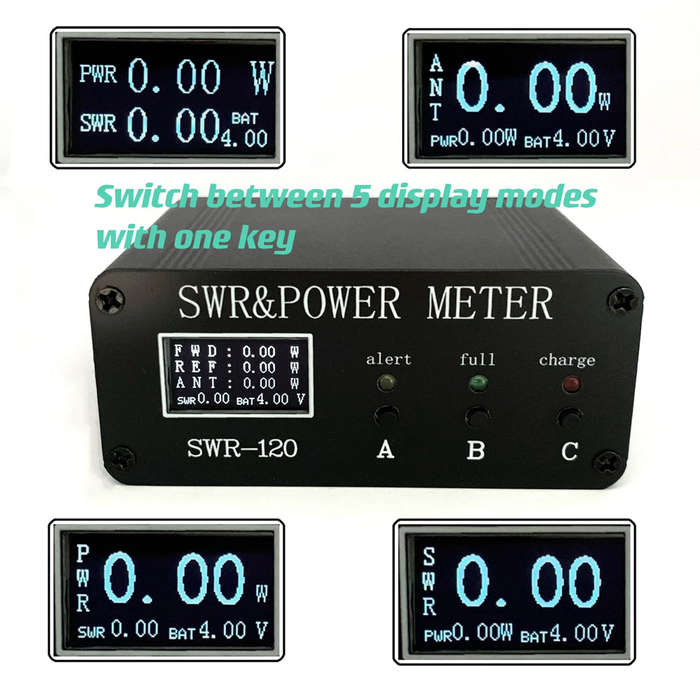 SWR-120 1.8MHz-50MHz 0.5W-120W Standing-wave Meter OLED Digital Display SWR HF Short Waves Met