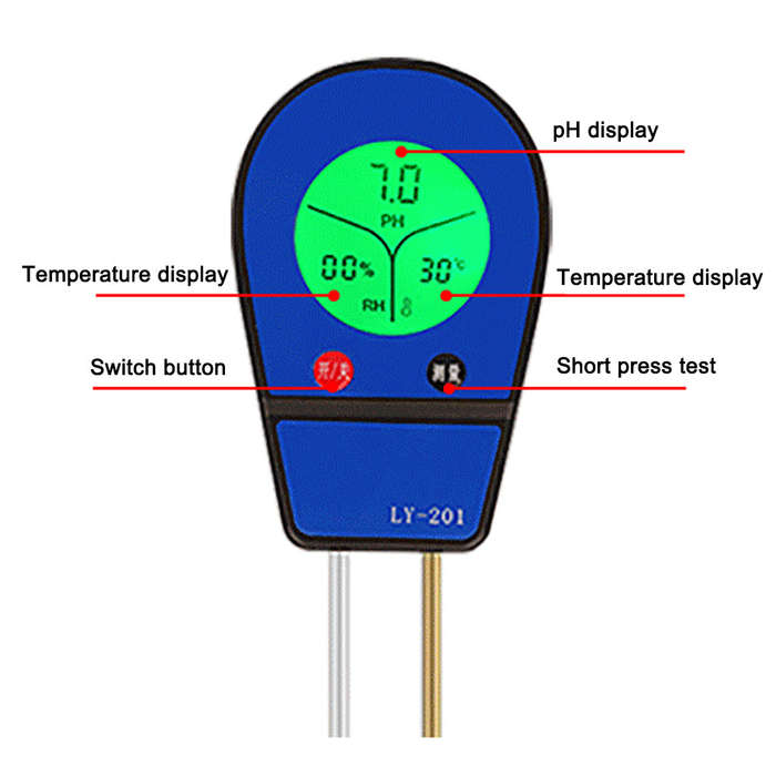 3 in 1 LCD Digital Display Soil PH Tester Soil Moisture/Temp/PH Testers Garden Planting Soil D
