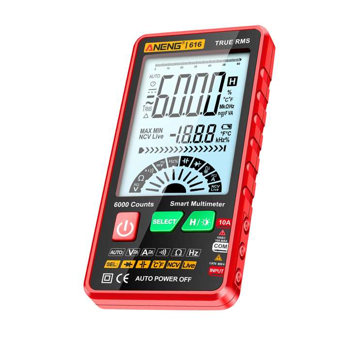 ANENG 616 Smart Digital Multimeter Auto Range 6,000 Counts NCV Universal Meter True RMS Handh