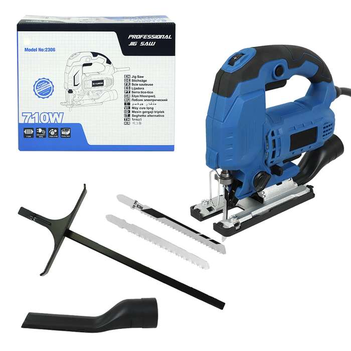 Power Jig Saw, Heavy Duty Design, 710W 6 AMP 3100 SPM, Jigsaw Tool Corded Electric Power Cutt