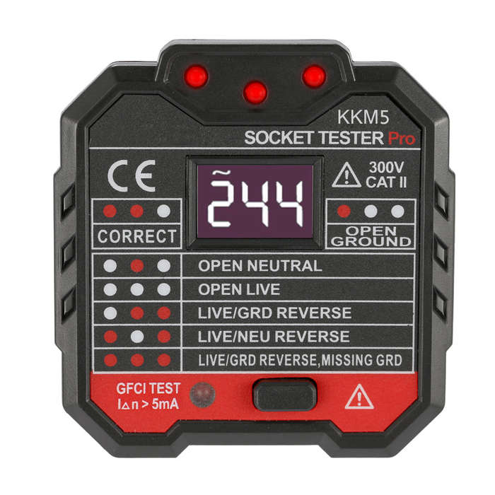 KKmoon KKM5 Digital Display Socket Detector Portable Circuit Polarity Voltage Tester Wall Plug