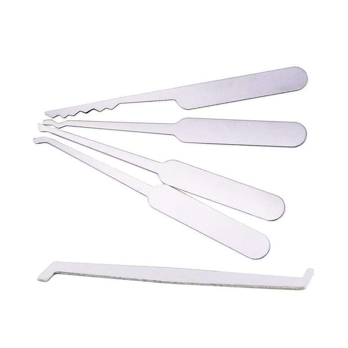 5Pcs Locksmith Padlock Stainless Steel Lock Picks Set Home Lock Fixing Skill Training