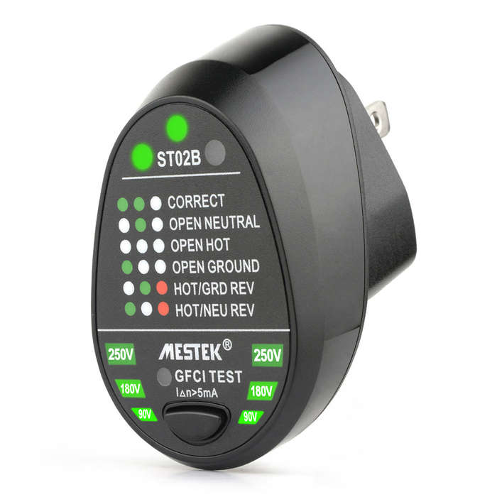 MESTEK Advanced RCD Electric Socket Tester Automatic Neutral Live Earth Wire Testing Circuit P