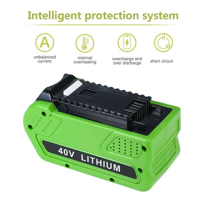 40V 2500mAh Rechargeable Replacement Lithium Battery for GreenWorks 29472 29462 40V GMAX Tools