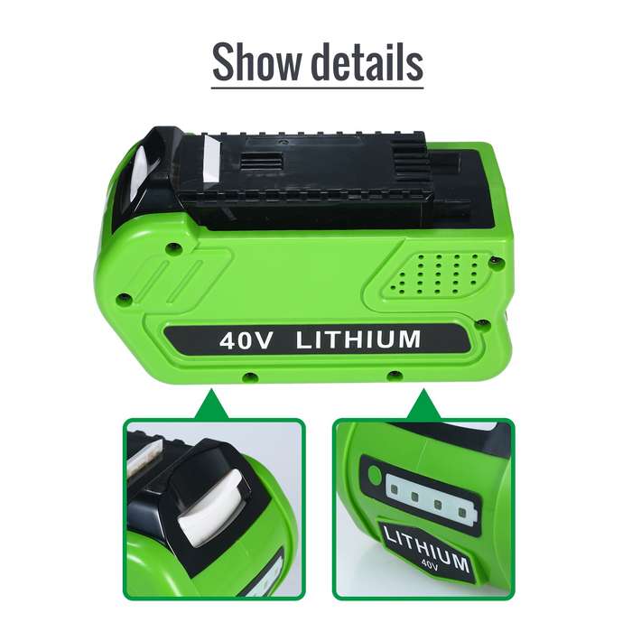 40V 2500mAh Rechargeable Replacement Lithium Battery for GreenWorks 29472 29462 40V GMAX Tools