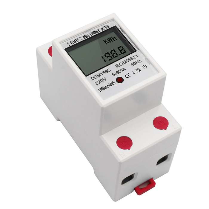 LCD Digital Display Single Phase DIN-Rail Energy Meter 5-80A 220V 50Hz Electronic KWh Meter Po