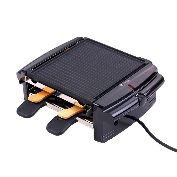 Electric Smokeless BBQ Grill Mini Reversible Griddle Barbecue Multifunctional Grill with 4 Baking Pa