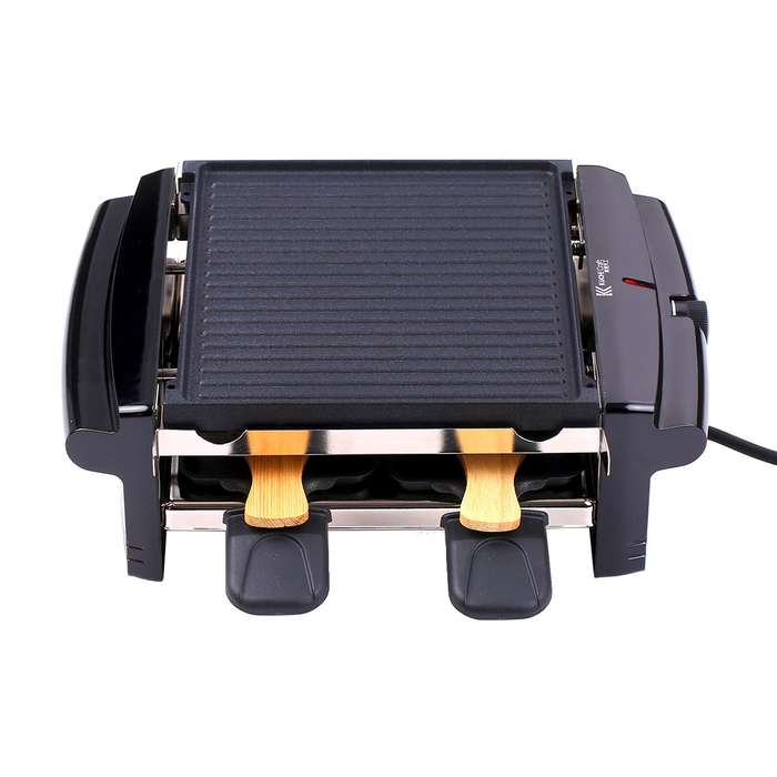 Electric Smokeless BBQ Grill Mini Reversible Griddle Barbecue Multifunctional Grill with 4 Baking Pa
