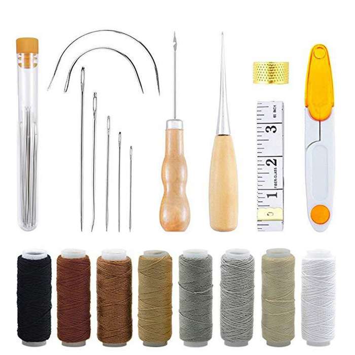 31Pcs Leather Waxed Thread Craft Tool DIY Sewing Accessories Leather Hand Sewing Needles for Leather